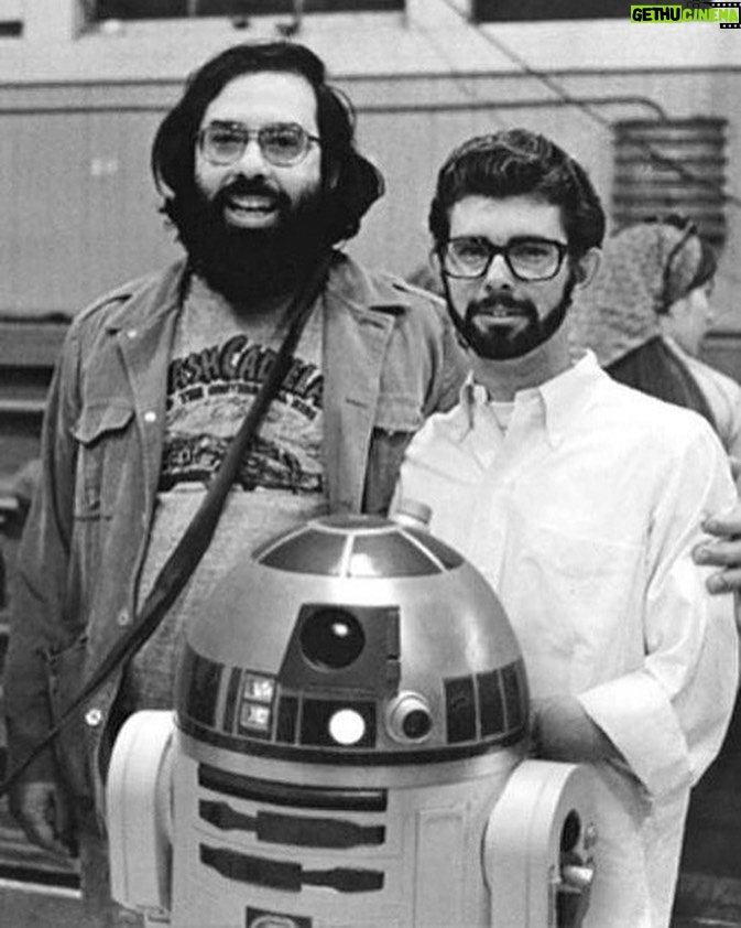 Francis Ford Coppola Instagram - I was always delighted that my friend George Lucas supposedly based the iconic character of “Han Solo” on me.   To George, everything in his life was sort of the inspiration for what he used. His Alaska Malamute dog INDIANA used to sit next to him in his Camaro car and was the inspiration for the "Wookie" and later for “Indiana Jones.”   In 1973 a young carpenter was fitting a door for American Zoetrope at Goldwyn Studios when my colleague Fred Roos asked him to help out by reading the lines written for a film called “American Graffiti.” That carpenter was Harrison Ford.