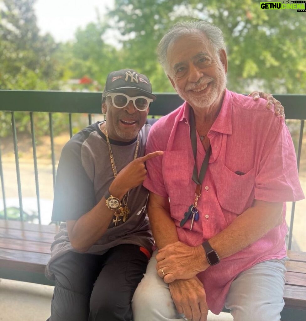 Francis Ford Coppola Instagram - The brilliant @officialspikelee visited me today. I was more than happy to sign some posters and books for his upcoming exhibit at the @brooklynmuseum and show him a chunk of @megalopolisfilm