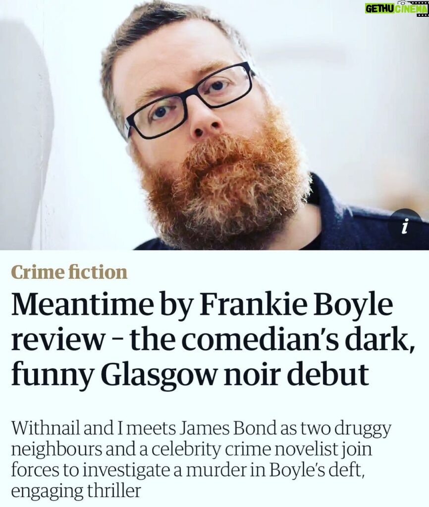 Frankie Boyle Instagram - The jolly old novel is 99p on Kindle, so a good time to get it if you’re the sort of freakshow who has one. It’s also fairly cheap as a hardback on most sites, on a sort of sliding scale of evilness. The idea is to start writing the next one on tour, but fuck knows.