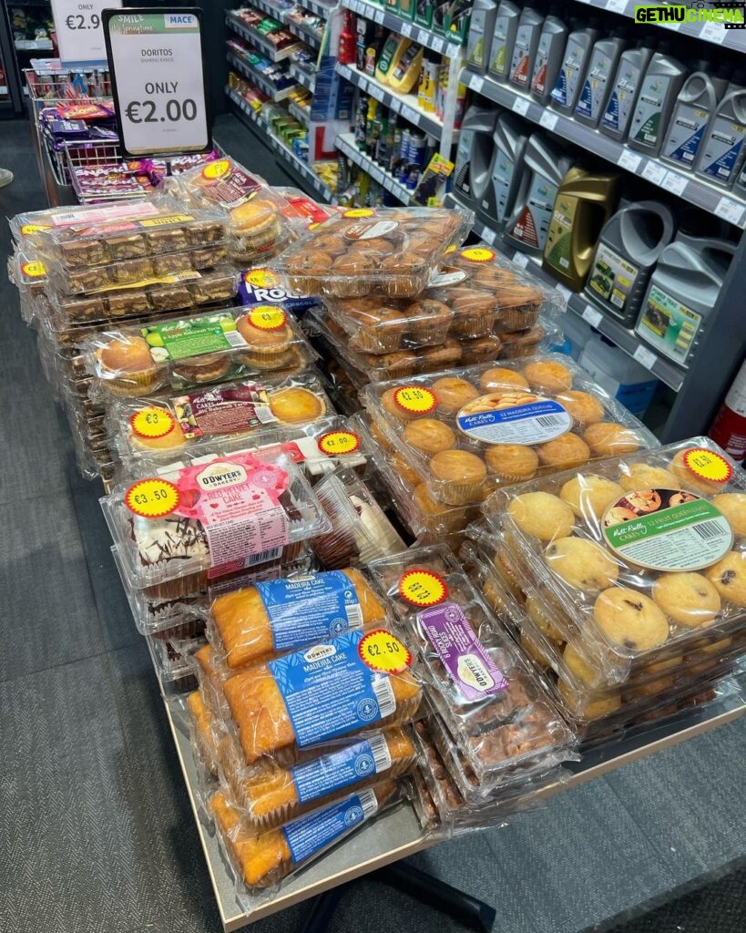 Frankie Boyle Instagram - The mighty Irish tradition of service station cakes and buns