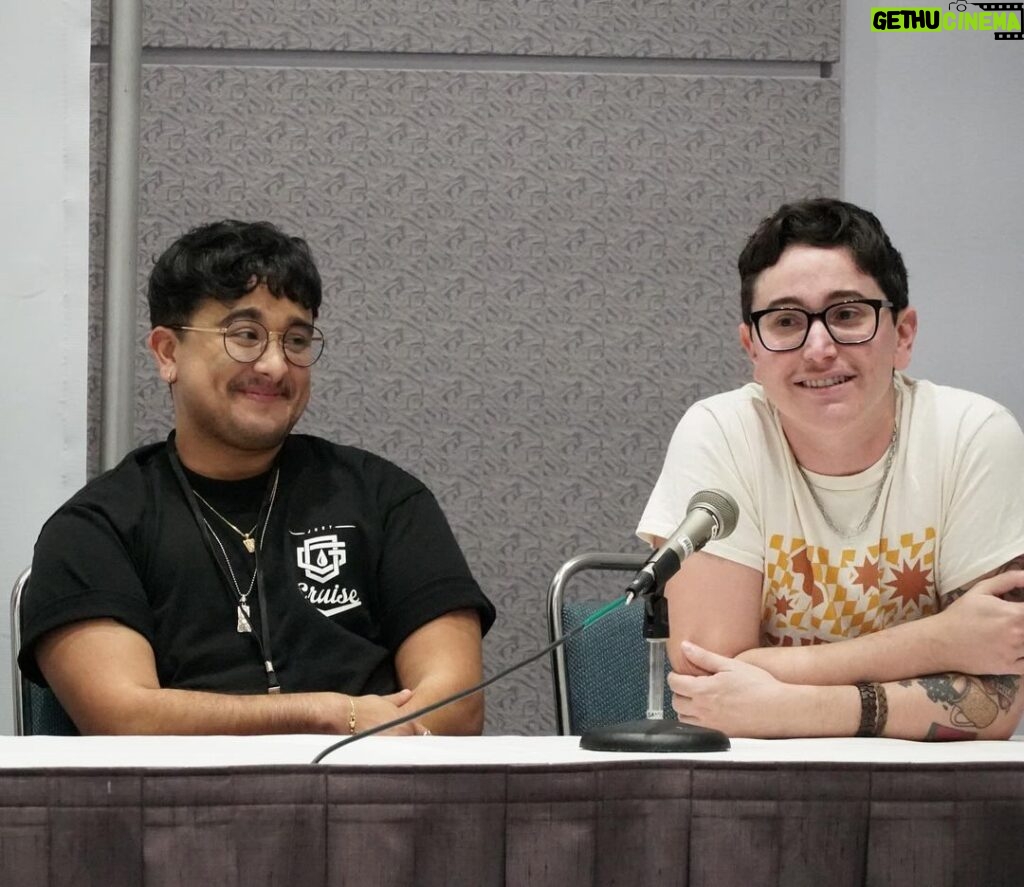 Gabe Dunn Instagram - What a cute little time had by all at the trans masc rep panel at LA Comic Con. @avi_roque and I fell in love as you can clearly see.