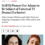 Gabe Dunn Instagram - I can’t wait for u all to meet eve :) Gender non conforming people are not new. You just haven’t heard about the most important ones. It’s been so wild immersing myself in the world of 1920s queer activism as everything falls apart around us. If you need some inspiration, check out Jonathan’s biography of Eve and get on board for the TV show!! Huge thanks to @arikalisanne and @universaltv and @vervetla and @sssadeghiannn 🏳️‍⚧️🏳️‍🌈 📚✡️🍻