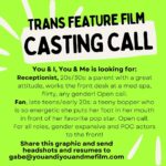 Gabe Dunn Instagram - We’re looking for actors, preferably in Los Angeles but can be anywhere if they’re willing to travel! You can also help fund the film and make our indie trans dreams come true tax deductible at the @filmindependent link in bio and at Venmo/cashapp: gabesdunn and gabe@youandiyouandmefilm.com on PayPal.