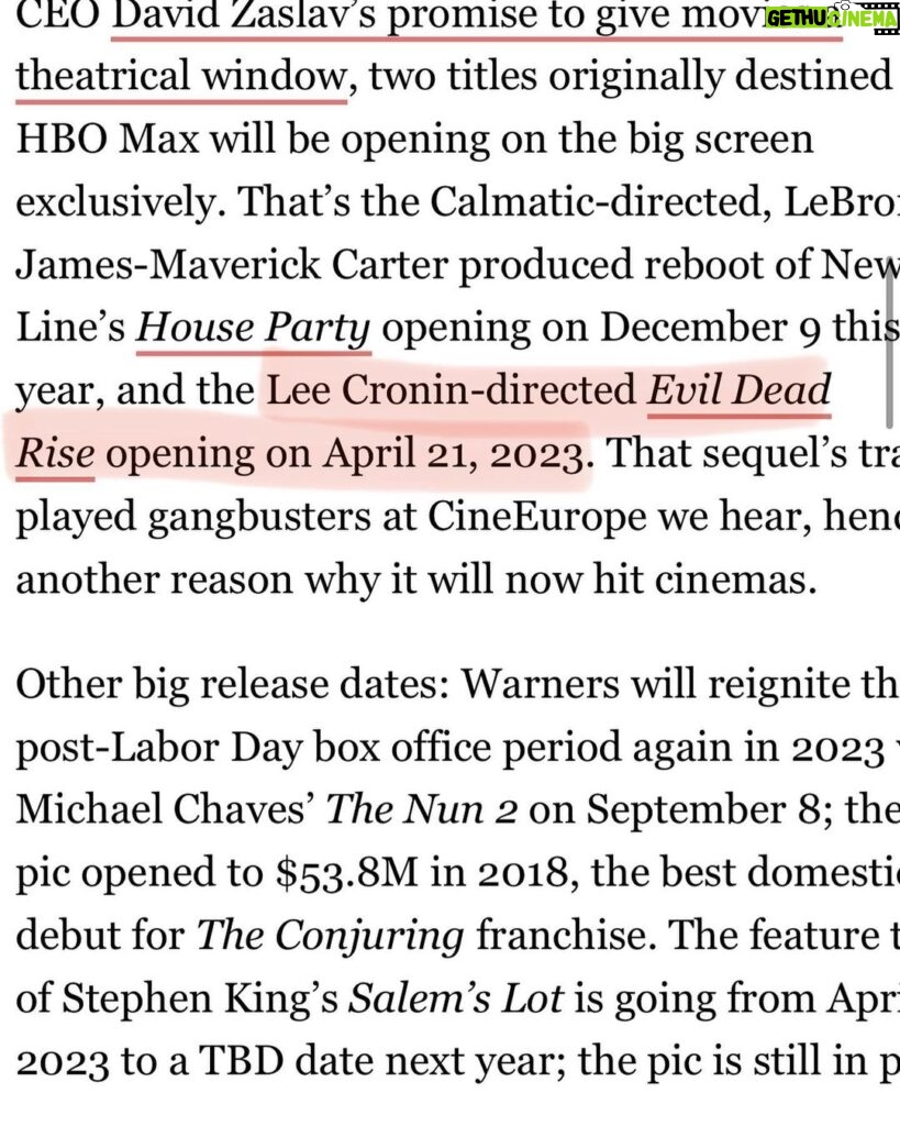 Gabrielle Echols Instagram - IT’S HAPPENING!! 🩸🩸🩸You’re all in for a bloody ride! On April 21st, 2023 #EVILDEADRISE comes to theaters. @newlinecinema @deadline @wbpictures @ghosthousepics