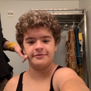 Gaten Matarazzo Instagram - This is me getting Jacked-up by Jackie!