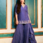 Gauahar Khan Instagram - Purple Passion 💜 ! swipe left Outfit : @almaaribypooja Jewellery : @bharatsonsjewellers Styling : @devs213 assisted by @krutikaa_sharma 📸 : @dieppj Mumbai, Maharashtra