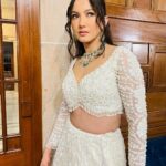 Gauahar Khan Instagram - Chaandni 🤍 Outfit:@nitikagujralofficial Jewellery: @bharatsonsjewellers Styling : @devs213 assisted by @krutikaa_sharma Umaid Bhawan Palace