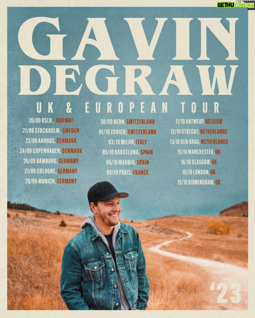 Gavin DeGraw Instagram - I’m headed to the UK and EUROPE this fall! Tickets go on sale THIS FRIDAY March 17 at 10am local venue time. Will I see you there?