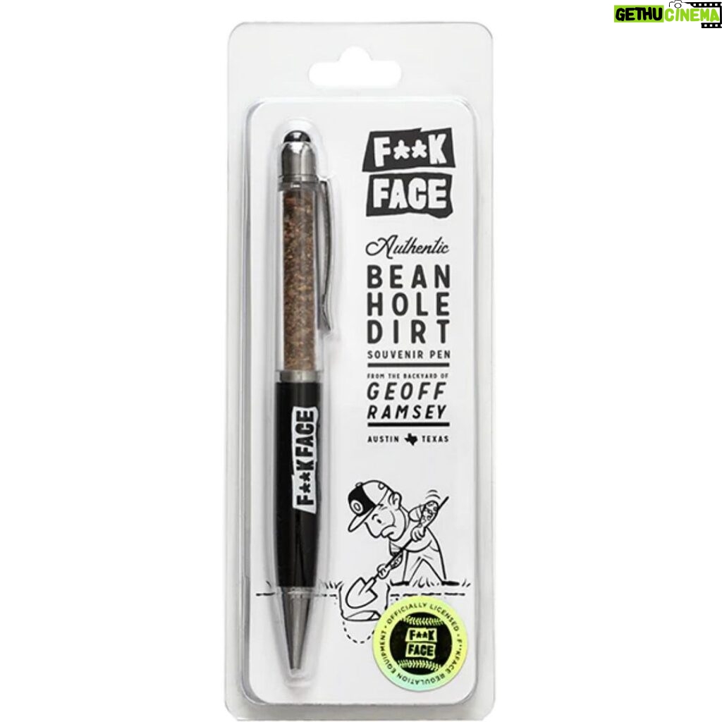 Geoff Ramsey Instagram - New dirt pen just dropped. Don’t miss out on the opportunity get some authentic backyard soil, baked lovingly in @tony_simonetta’s oven. It also writes. Available now in the @roosterteeth store. Link in bio.