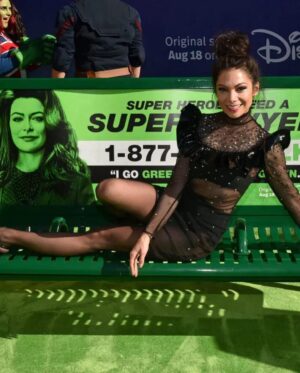 Ginger Gonzaga Instagram - This was my favorite green carpet look! It’s so glitter glam and I love it. I’m so grateful to work with such fascinating and amazing artists so this is a post with all the people who make my world go- round! Including my dear friends who make me smile! ✨ 
💄 @harperartist 
💇‍♀️ @pamwiggy 
👗 styled by me, mon cherie. 
🧵 tailoring @jennifer.fein