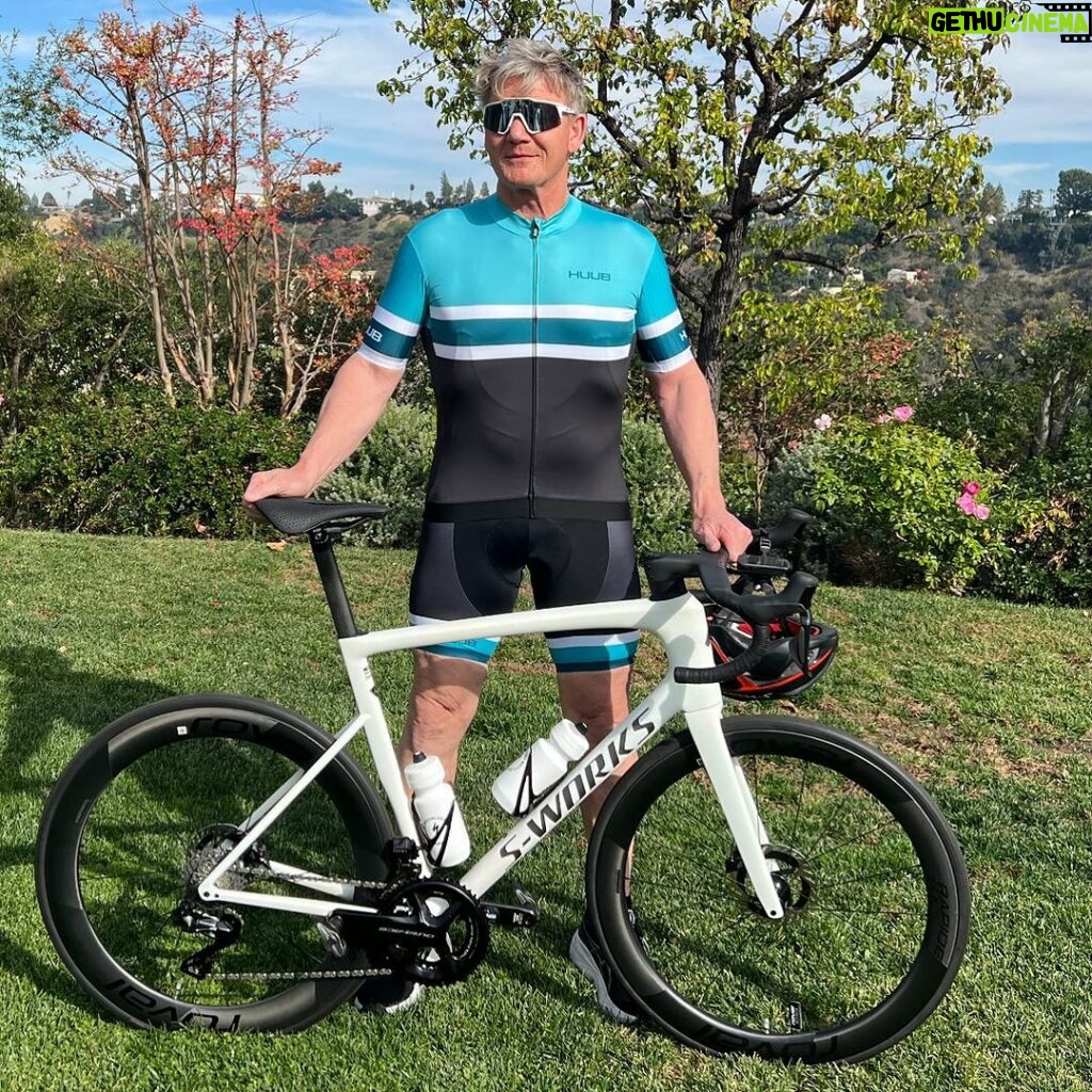 Gordon Ramsay Instagram - Cracking ride on this beauty SL8 insane aerodynamics , lightweight , absolute perfection and what a way to enjoy a Sunday @iamspecialized_tri @iamspecialized @huubdesign