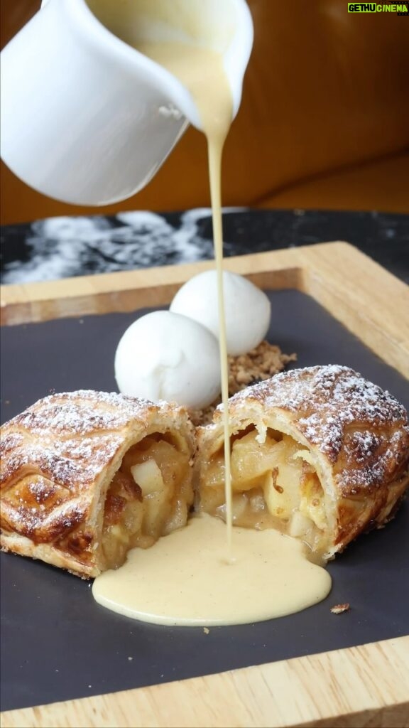 Gordon Ramsay Instagram - Look what just landed at @breadstreetkitchen - apple pie served with vanilla ice-cream and custard ! Bread Street Kitchen