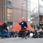 Greta Thunberg Instagram - From thursday morning to last night several young Sámi activists have occupied the lobby of the Norwegian ministry of petroleum and energy, demanding that the ongoing human rights violations against the Fovsen-Sámi reindeer herders come to an end. Last night at 01:36, while the protesters were peacefully sleeping, the police came without any warning and carried them out. Today we are hundreds gathered around and occupying the ministry, to shut down the whole building. It is not justifiable for a ministry to disrespect indigenous rights and continue to cause more harm. Fotograf: Rasmus Berg Foto nr 6: Amanda Orlich