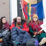 Greta Thunberg Instagram - From thursday morning to last night several young Sámi activists have occupied the lobby of the Norwegian ministry of petroleum and energy, demanding that the ongoing human rights violations against the Fovsen-Sámi reindeer herders come to an end. Last night at 01:36, while the protesters were peacefully sleeping, the police came without any warning and carried them out. Today we are hundreds gathered around and occupying the ministry, to shut down the whole building. It is not justifiable for a ministry to disrespect indigenous rights and continue to cause more harm. Fotograf: Rasmus Berg Foto nr 6: Amanda Orlich