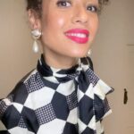 Gugu Mbatha-Raw Instagram - Earrings that give you LIFE!! PJs that make you Shimmy!! Lipstick that banishes jet-lag!! 💋 ✨Dancing out #TheGirlBefore Virtual Junket! Official Winner of the Comfiest Zoom Outfit Award 🏆 ✨ PJs @gucci Pearls @erdem Lips @patmcgrathreal @leithclark @hbomax #joy