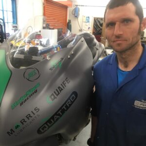 Guy Martin Instagram - Nearly ready to take her to an airfield. 2021 promises to be a year of answers to changes made and plenty of questions off the back of that! Hopefully a fast one too.
Ta very much to the following folk who have had a hand in the development of the tool.

Jack Frost at @holeshotracing270 the backbone of British Landspeed racing. 
B and B Motorcycles Lincoln 
@quattroplant 
@morrislubricantsuk
@daineseofficial 
@agvhelmets 
@aetmotorsport
@quaifeeng
@syvecs_ltd
Tiger Racing Products @fasterbyfederici 
Worldwide Bearings
@jwrsuspension
@evotechperformance 
Broughtons
@spraybayimmingham 
@suzukiperformancespares - MTC Agents 
@201ceramic @bandcexpress 
Ian Martin for all the fettling, John MaAvoy and @sldigital for documenting the build and runs so far. The UK airfields that have allowed testing and the support on those days. #thankyou
#guymartin #guymartinofficial #project300 #sponsors #notanadjustathanks