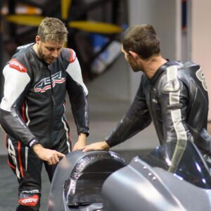 Guy Martin Instagram - PROJECT300 Update:

Recently Guy got the opportunity to bring the Busa to Mira, the UK’s only full-scale aerodynamic wind tunnel. Guy and Rob White have struck up a commonality in that they are both trying to achieve an incredibly fast goal on different types of machines. Rob is currently working on a secret project and enlisted Guys help to test the 2 machines. Obviously Guy jumped at the chance to help out and is blown away by Robs dedication and plans. Guy also got to learn more about his own machine. 

Both men have the tenacity and drive we all admire and they will sacrifice everything and anything to achieve their goals. We wish Rob all the best and look out for the unveiling of his incredible project. As for Guy, he is hoping for some dry runs in the not too distant future. #guymartin  #guymartinofficial #AGV #Dainese #project300. Photos courtesy of @mark_r_photos