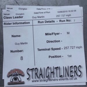 Guy Martin Instagram - May 2018 Project 300 was born. It’s first ever run did a respectable 183.044. June 2019 Guy took to Elvington and did a 257.727. September 2019 another go and he came away with a personal best of 270.965. Back to the shed for the winter until the conditions were perfect to push for the big 300. Then we all went into lockdown. Yesterday Guy had the opportunity to go to an airfield (abiding by social distancing) and have a few practise runs and came away with a 274.76. He was delighted with a new personal best And he is unofficially the fastest man in the UK on a conventional motorcycle. Guy has realised the journey to 300 might take a bit longer. Finding that extra 25mph will be difficult but sure anything worth having does not come by easily! This is not a tv thing, this is just a personal project, think it was a tad too dangerous for them :) #project300 #guymartinracing #guymartin