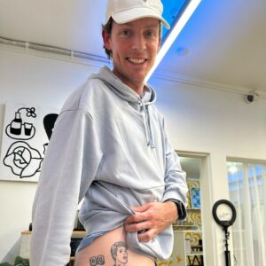 Guy Montgomery Instagram - @patrickschwarzenegger you’ve got company (swipe to see who)

New tattoo courtesy of Olive’s (8) beautiful artistry and a very poor season of fantasy football

Thanks to @imposter_inc for the flawless execution