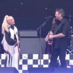 Gwen Stefani Instagram – @gwenstefani and @blakeshelton rocked the #TikTokTailgate stage on Super Bowl Sunday with the live debut of their new single Purple Irises 🪻🤩