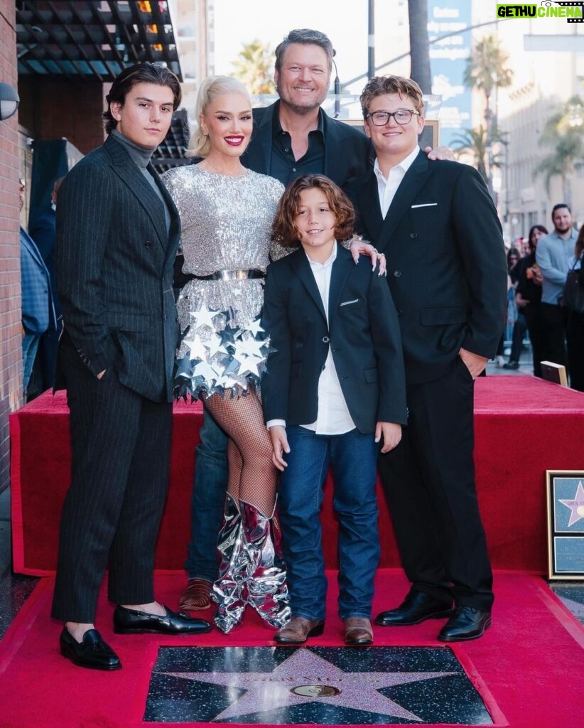 Gwen Stefani Instagram - what a dream !! thank u SO much @hwdwalkoffame + @warnerbrostv + Irving Azoff, Jimmy Iovine, and of course, @blakeshelton 🤍🙏 who would have thought this girl from Anaheim would have her own star on the Hollywood Walk of Fame 🌟 thank u for walking this journey with me, singing with me all these years … i love u !!! Gx Photos 1-7: @warnerbrostv