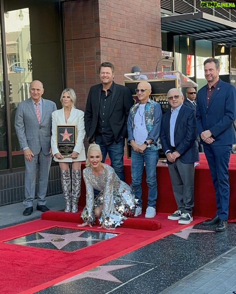 Gwen Stefani Instagram - what a dream !! thank u SO much @hwdwalkoffame + @warnerbrostv + Irving Azoff, Jimmy Iovine, and of course, @blakeshelton 🤍🙏 who would have thought this girl from Anaheim would have her own star on the Hollywood Walk of Fame 🌟 thank u for walking this journey with me, singing with me all these years … i love u !!! Gx Photos 1-7: @warnerbrostv