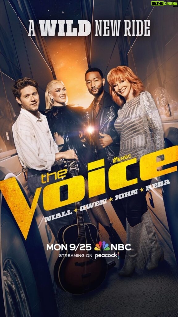 Gwen Stefani Instagram - Reba, Niall, Gwen, and John are taking the reins 9/25 on @nbc and streaming on @peacock. 🐴