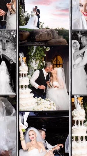 Gwen Stefani Instagram - happy anniversary @blakeshelton i love u 🥰!!!
