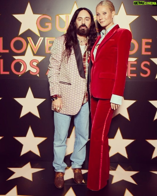 Gwyneth Paltrow Instagram - Beautiful tailoring never goes out of style. I loved wearing @alessandro_michele @gucci creation based on the one I borrowed in 1996 by the master @tomford A special night #gucciloveparade