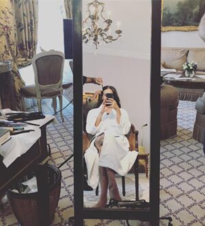 Hannah John-Kamen Instagram - Getting ready for Paris!! 🇫🇷 So excited for tonight 😝👻#antmanandthewasp