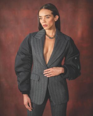 Hannah John-Kamen Instagram - Fabric cover feature 
Photography @yolandaliou 
Styling @karenclarkson Karen Clarkson
Hair @naradkutowaroo 
Make up @lisapotterdixon
Editorial Director @busylizzie81 
Creative Directo @penclem.creates
