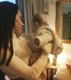 Hannah John-Kamen Instagram - So honoured to be baby Pearl’s Godmother! @eleanorkatelondon @andrewmlondon I will always treasure this precious one ♥️