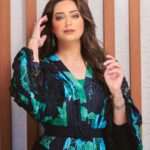 Heba Magdi Instagram – 💚💙
Dress @be_my_guest_shopping 
Jewelry @dimajewellery