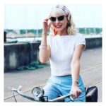 Helen George Instagram - Waiting for the sun like... ☀️ - - - #sunshine #cycling #vintage