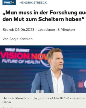 Hendrik Streeck Instagram - Vor zwei Wochen fand der WELT SUMMIT VISION NOW Future of Health statt. Es war ein spannendes Event und habe viel über die Herausforderung für den „Zukunftsstandort“ Deutschland gelernt. - Ich selber habe über ein Herzensthema gesprochen. Das Verständnis von Wissenschaft und Forschung in der Gesellschaft aber auch von Institutionen, risikoaverse Förderstrukturen und Blockaden für disruptive Forschung. Danke für die Einladung. @welt.events