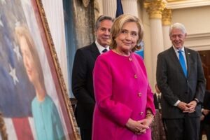 Hillary Clinton Instagram - Scenes from the unveiling of my official Secretary of State portrait at the @statedept yesterday. Thanks to all the colleagues and friends who came out to celebrate that chapter of our work together, to @secblinken and Evan Ryan for hosting us, and to everyone at State for their unwavering public service. Photos by the great @barbarakinney.