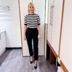 Holly Willoughby Instagram - Happy pancake day!!! 🥞 ♥️… see you on @thismorning at 10am… lovely @wrighty_ and @kelliebrightofficial join us today and @julietsear is making the spaghetti pancake trend… kids will LOVE! #hwstyle💁🏼‍♀️✨ top @reserved trousers by @josephfashion 💙