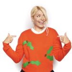 Holly Willoughby Instagram - I’m loving my fab-yule-lous festive sweater which I’m proud to be wearing today in support of @savechildrenuk #ChristmasJumperDay. 🎄    This year, Christmas Jumper Day is double the fun! Why? Because every time you give £2 to @savechildrenuk, the UK government will also give £2, which will go to help transform the lives of children in the UK and around the world.   ✨    And if you’re not wearing your festive jumper yet? No problem! Ask your family and friends if they have anything you can wear, grab some baubles, tinsel or anything festive you have to hand, and make this the most sustainable #ChristmasJumperDay yet. ♻︎ Donate now! >> @savechildenuk #UKAidMatch #savethechildren. THANK YOU ♥️