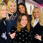 Holly Willoughby Instagram - All aboard the Christmas Train 🎄🚂… dreamy day with my girls @ruby1kid @emmaleebunton @shishib #nikidemetz … we missed you @christinelampard Thank you @belmondbritishpullman @belmond for making it so special 🥂 #britishpullman #theartofbelmond #girls #friends #christmas ❤️