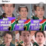 Hugh Wallace Instagram – Who’s tuning in to watch the rugby tonight?
I’m team Springboks all the way 🇿🇦 
Have you watched Howard from @fivesalive 
He’s made me laugh 😆 and I’ve learned something from the 500+ rule book too.
Go check him out. 
Who are you supporting & more importantly do you understand all the rules? 
#rugby