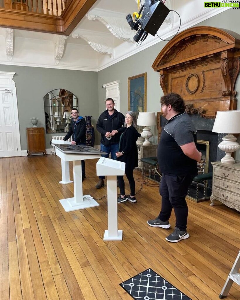 Hugh Wallace Instagram - Tonight is the final of @rtehomeoftheyear I thought I would share some of the behind the scenes of the final. 1. Sam, sound man extraordinare 2. Joe, camera genius 3. The crew, incredibly hardworking. The show is about to begin…. Great excitement and nerves…… who will WIN? 🏆 #rtehomeoftheyear Palmerstown House