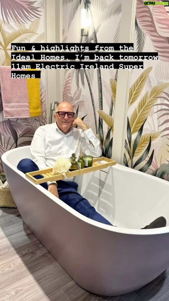 Hugh Wallace Instagram - I had a very enjoyable day today at @idealhomedublin meeting old abd new friends. I had a lovely time with @nevenmaguire and then it was time for a baths & a little sleep! I’m back tomorrow on @electricirelandsuperhomes stand. Looking forward to seeing you there. #idealhome #irishhomes #irisharchitecture #newbuild #irishinteriors #interiordesign R.D.S. Dublin