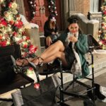 Humberly Gonzalez Instagram - I take a million and one photos and videos as many of you know so I must share some more of my time on “Friends and Family Christmas” 👩🏼‍❤️‍💋‍👩🏽🎄💝 1. YES, Bedford the bear was heavy and we fell in love with him🧸 2. Day 1 of filming, first scene we ever filmed was me showing up to take back my stolen gloves haha 3. the Brooklyn Artists squad, with the lovely @samanthalianacole and @therealjerhoffman 🤍 (it was a really hot day, christmas in the summer lol) 4. Pouring rain for @aliliebert and I big makeup (and make out) scene - we had to ADR the whole scene because of how loud it was☔️ 5. Loved the shoes but they hurt 😅 6. A tour of ‘Maetini Town’ our fake little christmas village, also i love @dandanthecostumeman 💕 7. Mamá y Papá 🥹🤍 8. Christmas dinner, not it wasn’t real, yes we had a lot of fun 9. First day on set together with @aliliebert 🤍 she’s she’s tall, i like it 10. Kareoke session with the best🎵 Nothing @britneyspears can’t get us through! #Hallmark #christmas #movie #bts