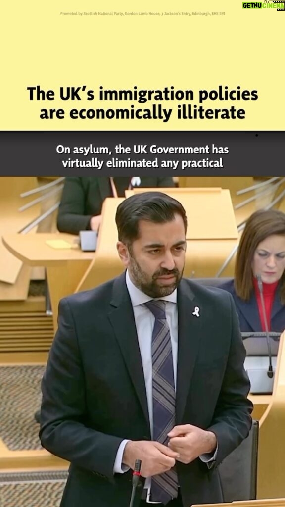 Humza Yousaf Instagram - 📢 Migration is good for Scotland. 🤝 It enhances our communities and economy whilst supporting the delivery of our public services like our NHS and social care sector. ❌ The UK governments approach to migration is not only morally repugnant but economically illiterate. Scottish Parliament