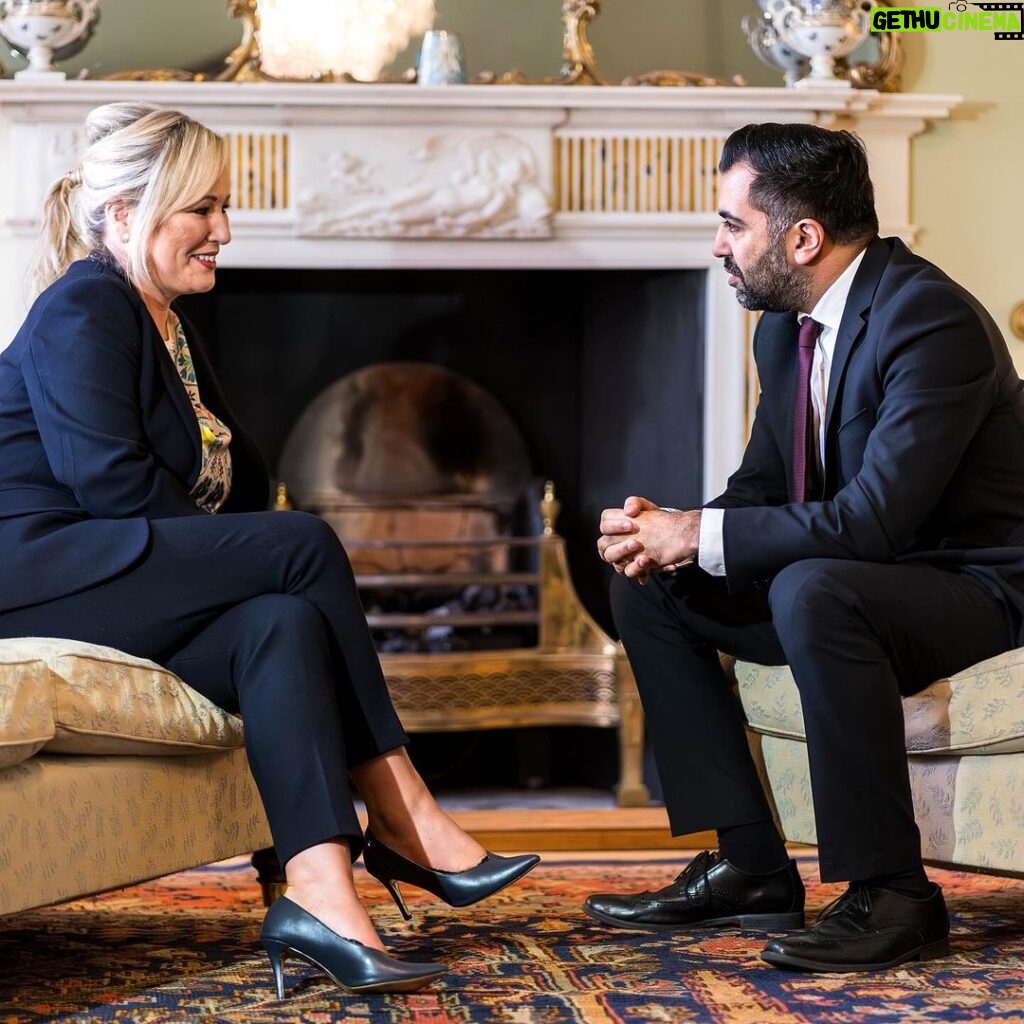 Humza Yousaf Instagram - Delighted to welcome @michelle.oneill.sf to Bute House. We discussed hopes of a deal to restore power-sharing and the opportunity for more co-operation between Scotland & Northern Ireland. Including on tackling Westminster's cost of living crisis and underinvestment in public services.