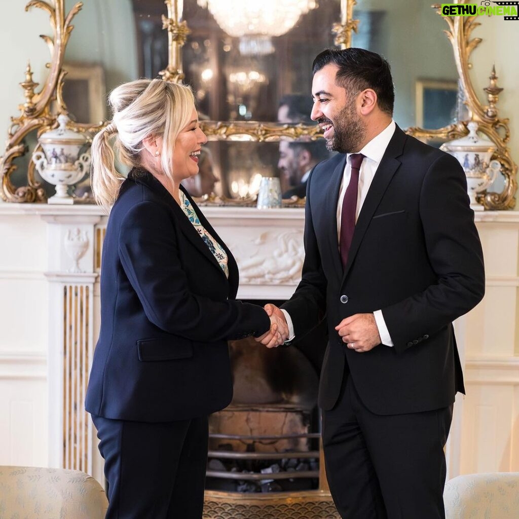 Humza Yousaf Instagram - Delighted to welcome @michelle.oneill.sf to Bute House. We discussed hopes of a deal to restore power-sharing and the opportunity for more co-operation between Scotland & Northern Ireland. Including on tackling Westminster's cost of living crisis and underinvestment in public services.