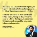 Humza Yousaf Instagram - Not a single UK-based party is offering an alternative to the Brexit-based UK economy that is causing such misery for households and damage to our economy. @thesnp offers the opportunity to chart a different course, to raise living standards, as an independent member of the EU.