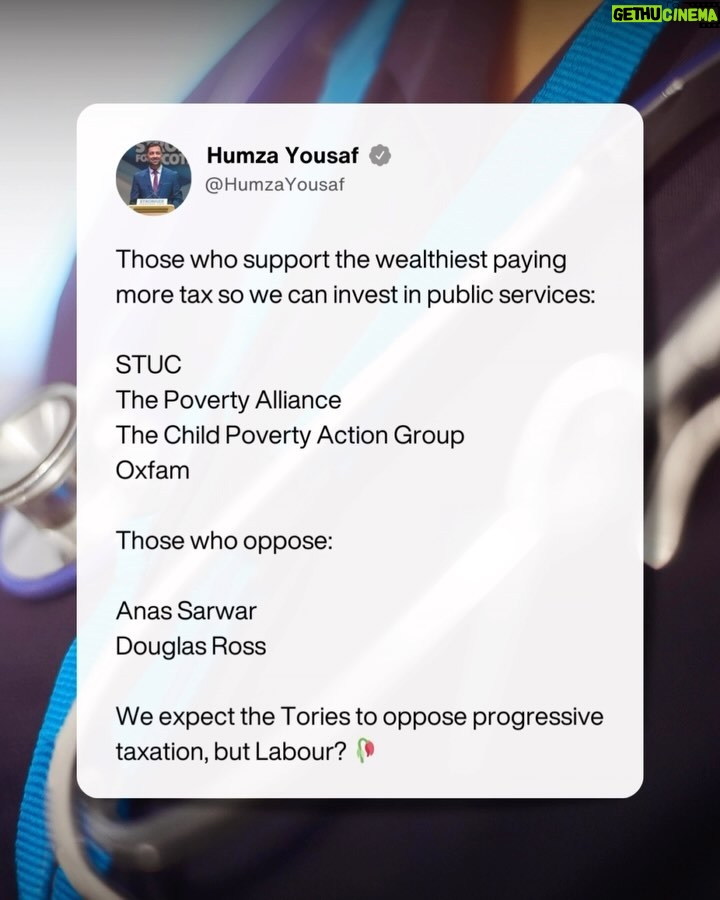 Humza Yousaf Instagram - Those who support the wealthiest paying more tax so we can invest in public services: STUC The Poverty Alliance The Child Poverty Action Group Oxfam Those who oppose: Anas Sarwar Douglas Ross We expect the Tories to oppose progressive taxation, but Labour? 🥀