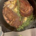 Hunter March Instagram - THE PERFECT DATE NIGHT STEAK 🥩 also works if you’re alone 🥳 This is a simple cast iron seared steak with rosemary, thyme, garlic, shallots, butter, and my favorite non-alcoholic beer Just The Haze by #samadams #samueladams #ad #nonalcoholic #nonalcoholicbeer