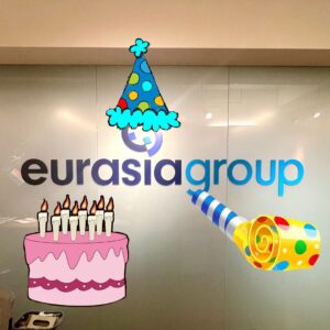 Ian Bremmer Instagram - congrats to eurasia group for turning 25 (?!?) today 
officially old enough to run for congress
& big enough to hire better graphic designers than yours truly
(you’re welcome)
#EurasiaGroup25